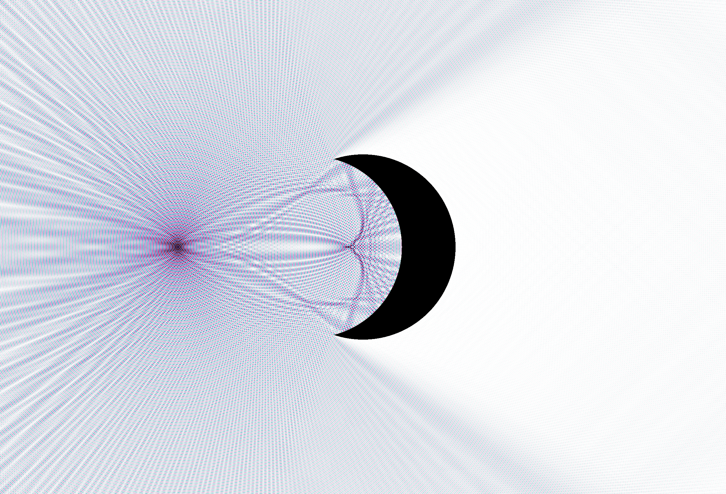 Scattering by crescent moon obstacle